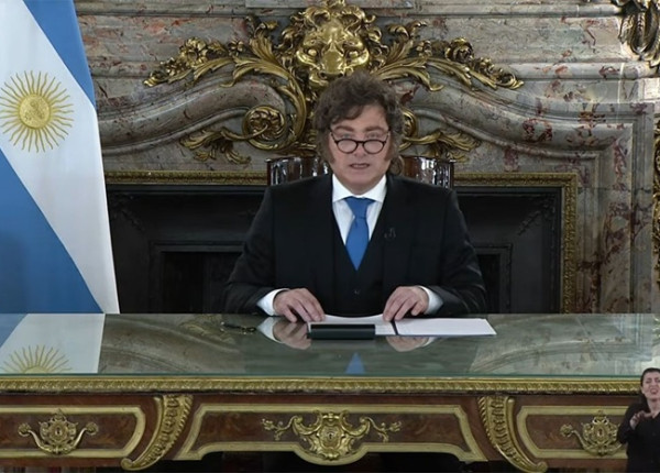 Milei en cadena nacional por Malvinas