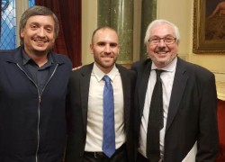 Eduardo Fernandez con Martin Guzman y Maximo Kirchner