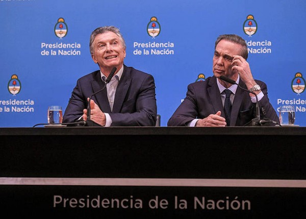 Macri y Pichetto en conferencia de prensa en Presidencia de la Nación