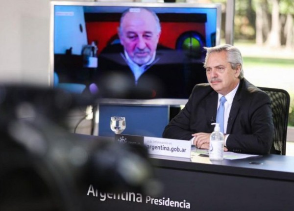 Alberto Fernandez y Hugo Yasky en videoconferencia