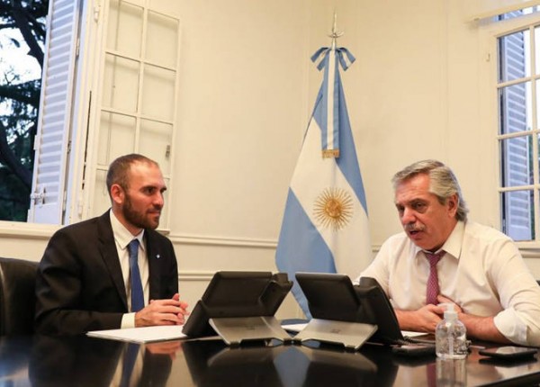 Martín Guzmán y Alberto Fernandez en Olivos