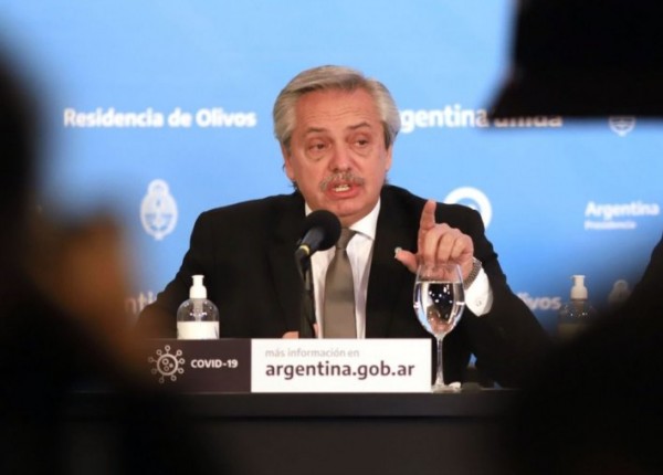Alberto Fernandez en conferencia de prensa