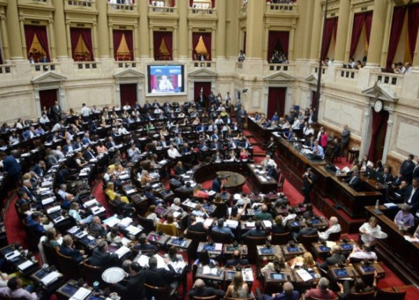 Recinto Cámara de Diputados durante el tratamiento de la Ley Omnibus